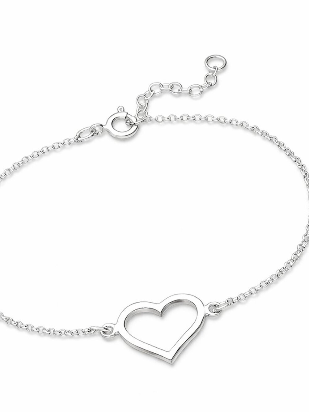 925 Sterling Silver “Open Heart Whisperer” Bracelet Adjustable Dainty